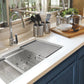 Nantucket Sinks Pro Series 32" Rectangle Undermount Brushed Satin Silver 304 Stainless Steel Large Prep Station Single Bowl Kitchen Sink With Included Rolling Mat, Grid, Colander, and Drain