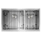 Nantucket Sinks Pro Series 32" Rectangle Undermount Brushed Satin Silver 304 Stainless Steel Offset Double Bowl Small Radius Kitchen Sink With Accessories