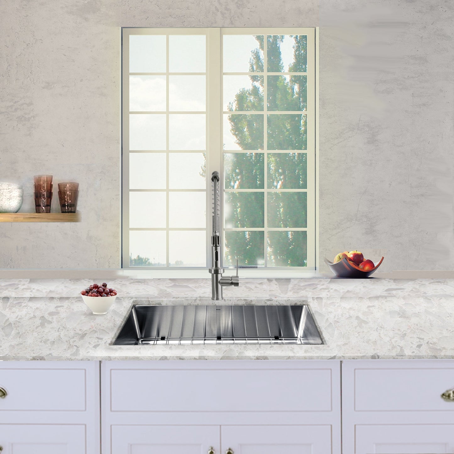 Nantucket Sinks Pro Series 32" Rectangle Undermount Brushed Satin Silver 304 Stainless Steel Single Bowl Small Radius Corners Kitchen Sink