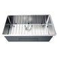 Nantucket Sinks Pro Series 32" Rectangle Undermount Brushed Satin Silver 304 Stainless Steel Single Bowl Small Radius Corners Kitchen Sink