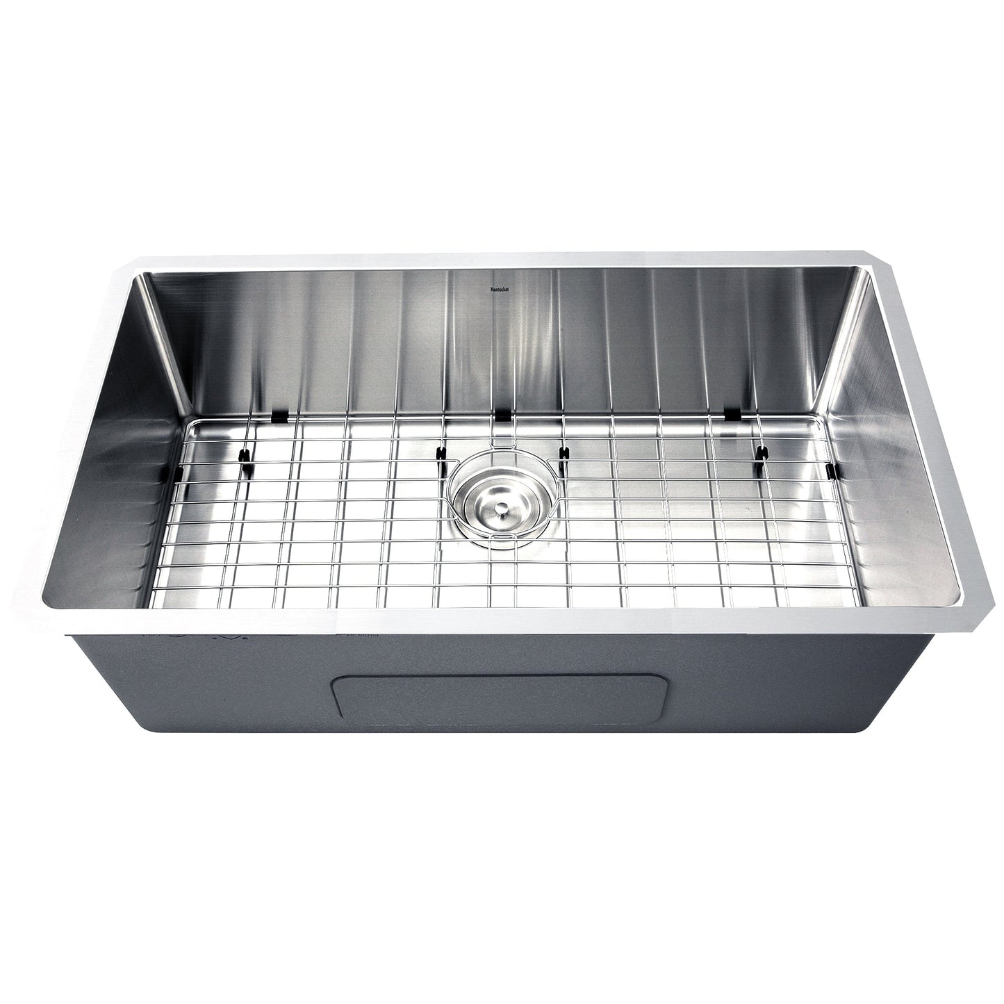 Nantucket Sinks Pro Series 32" Rectangle Undermount Brushed Satin Silver 304 Stainless Steel Single Bowl Small Radius Corners Kitchen Sink