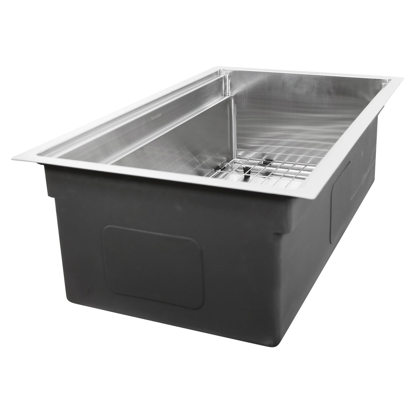 Nantucket Sinks Pro Series 32" Rectangle Undermount Brushed Satin Silver 304 Stainless Steel Single Bowl Small Radius Kitchen Sink With Accessories