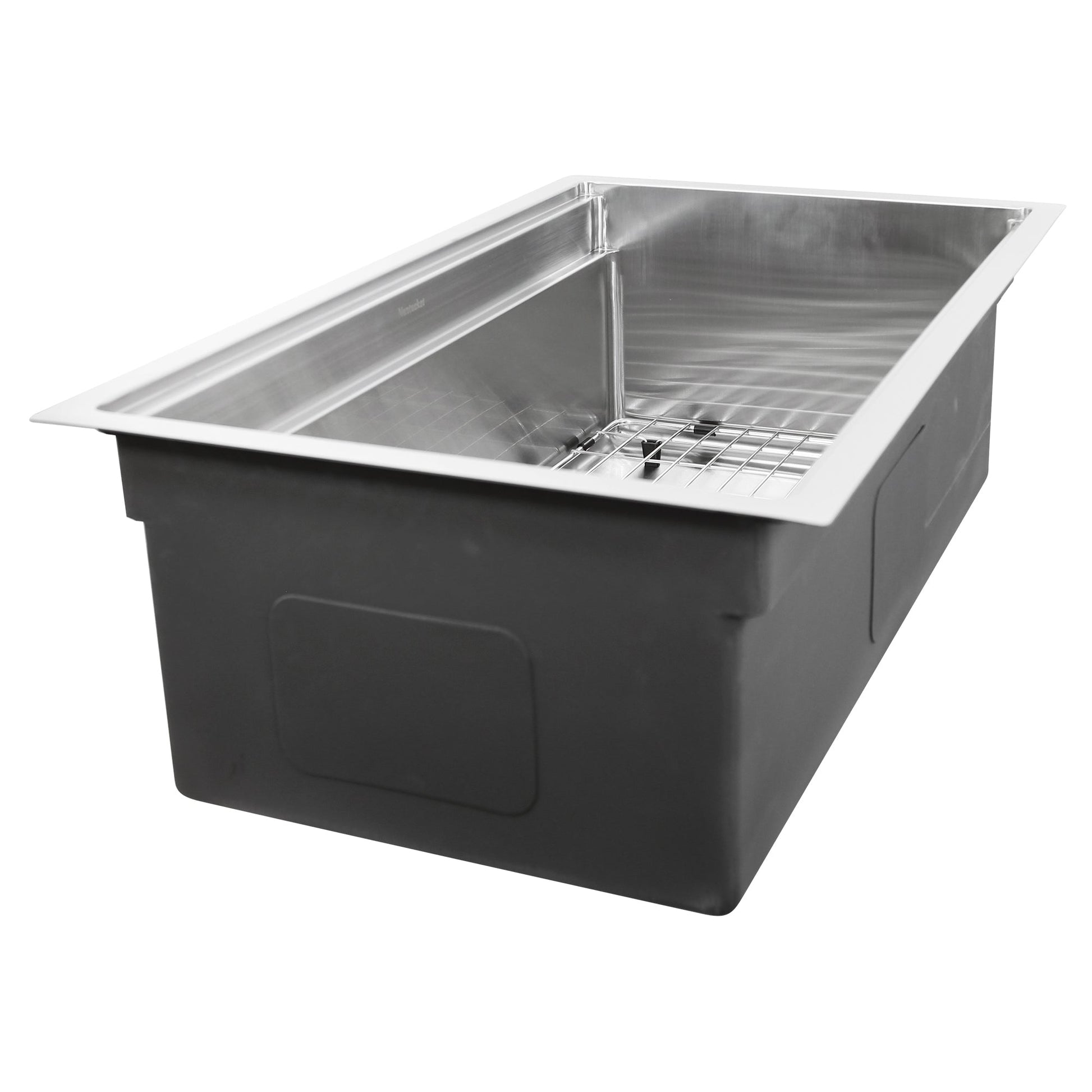 Nantucket Sinks Pro Series 32" Rectangle Undermount Brushed Satin Silver 304 Stainless Steel Single Bowl Small Radius Kitchen Sink With Accessories