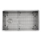 Nantucket Sinks Pro Series 32" Rectangle Undermount Brushed Satin Silver 304 Stainless Steel Single Bowl Small Radius Kitchen Sink With Offset Drain
