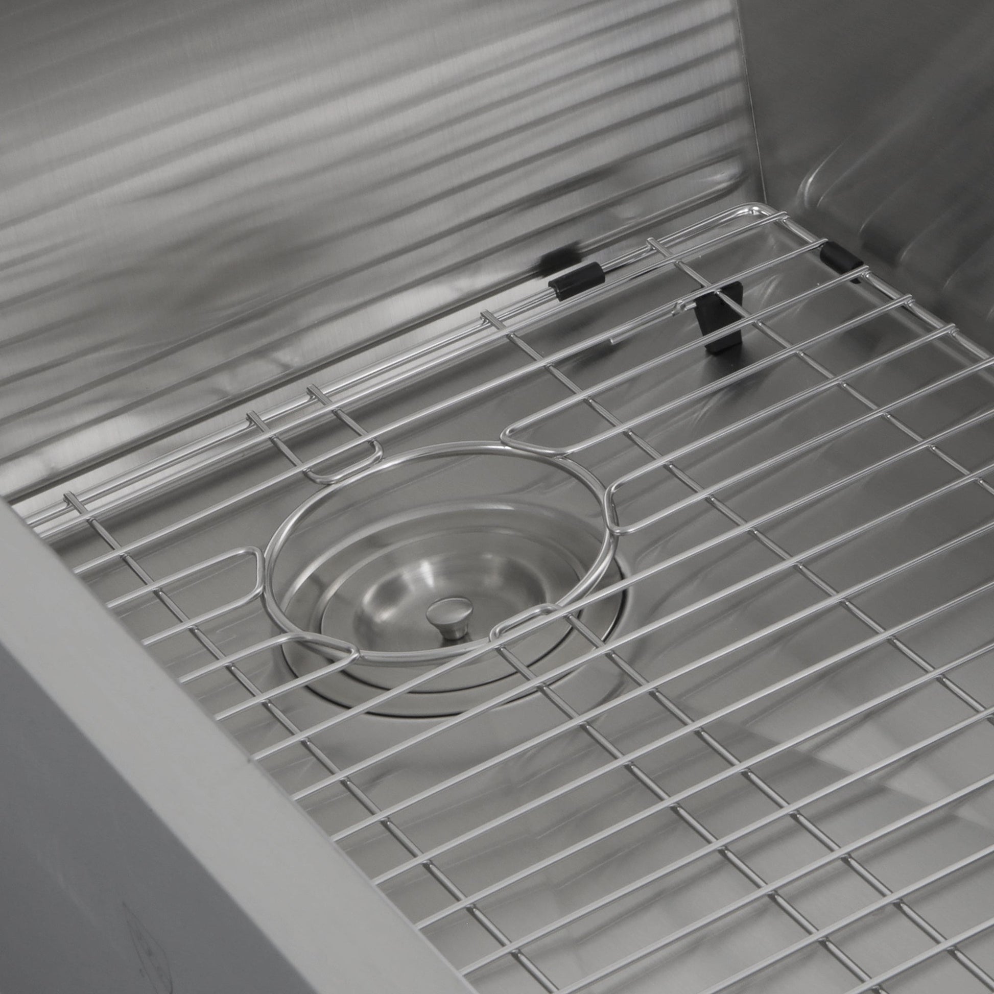Nantucket Sinks Pro Series 32" Rectangle Undermount Brushed Satin Silver 304 Stainless Steel Single Bowl Small Radius Kitchen Sink With Offset Drain