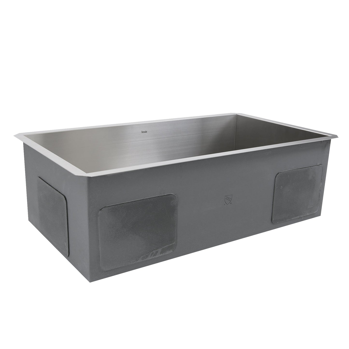 Nantucket Sinks Pro Series 32" Rectangle Undermount Brushed Satin Silver 304 Stainless Steel Single Bowl Small Radius Kitchen Sink With Offset Drain