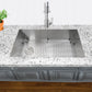 Nantucket Sinks Pro Series 32" Rectangle Undermount Brushed Satin Silver 304 Stainless Steel Single Bowl Small Radius Kitchen Sink With Offset Drain