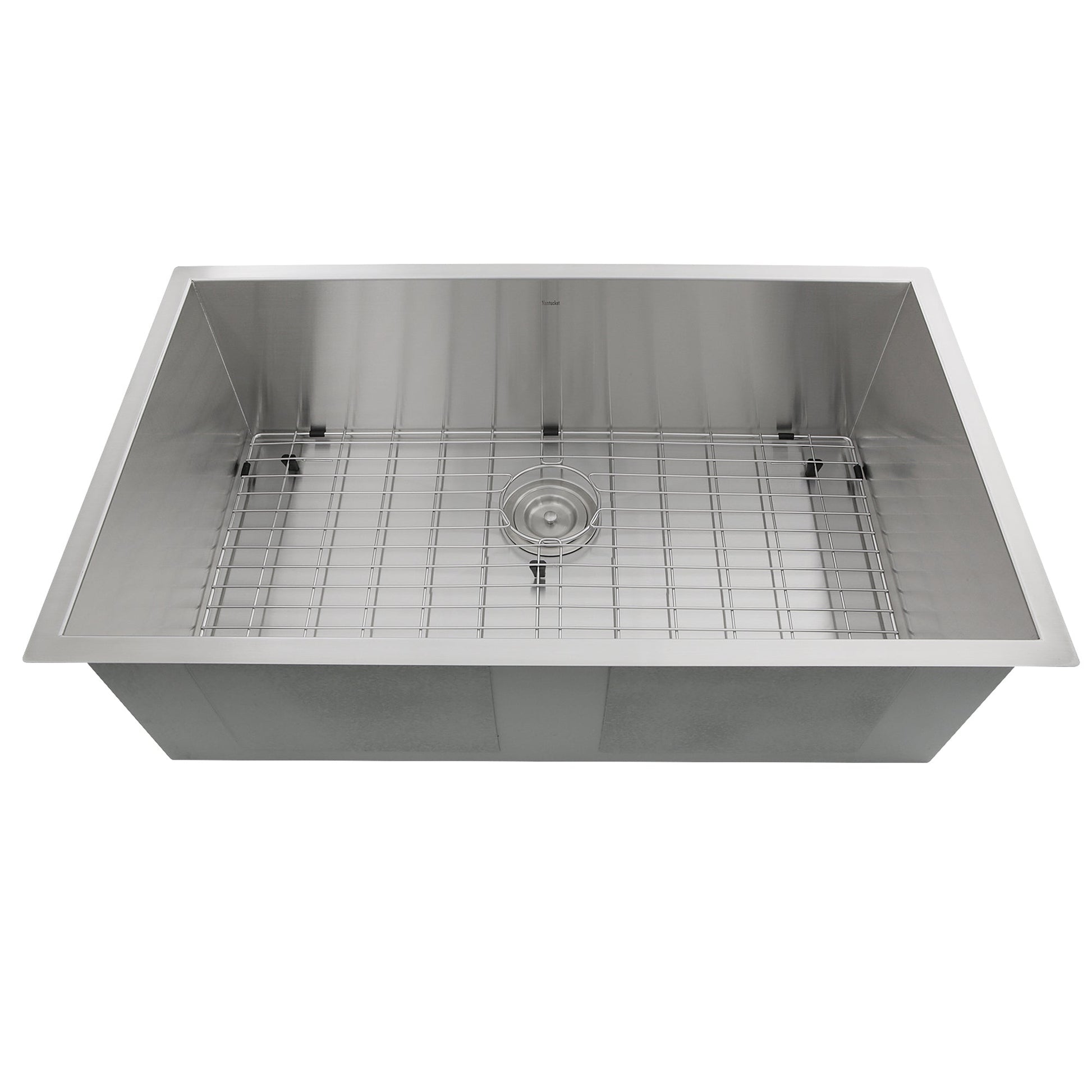Nantucket Sinks Pro Series 32" Rectangle Undermount Brushed Satin Silver 304 Stainless Steel Single Bowl Zero Radius Kitchen Sink