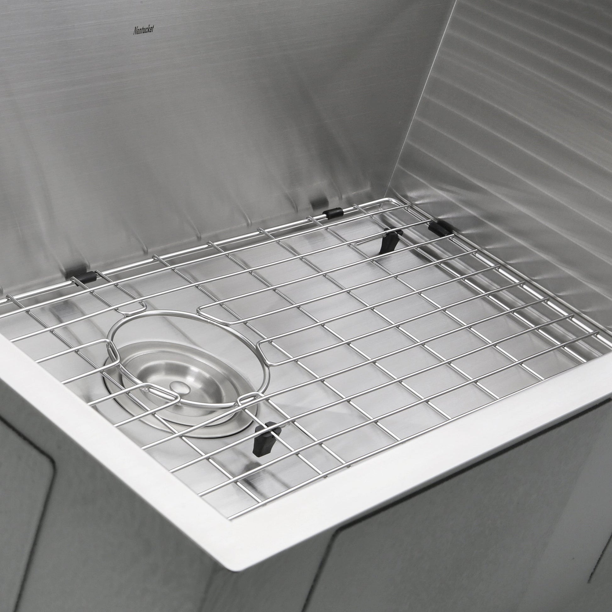 Nantucket Sinks Pro Series 32" Rectangle Undermount Brushed Satin Silver 304 Stainless Steel Single Bowl Zero Radius Kitchen Sink