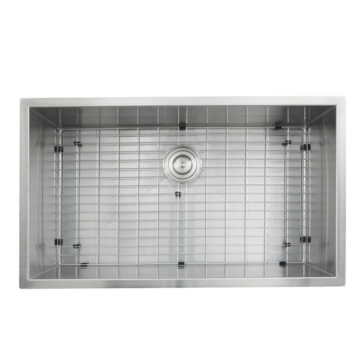 Nantucket Sinks Pro Series 32" Rectangle Undermount Brushed Satin Silver 304 Stainless Steel Single Bowl Zero Radius Kitchen Sink