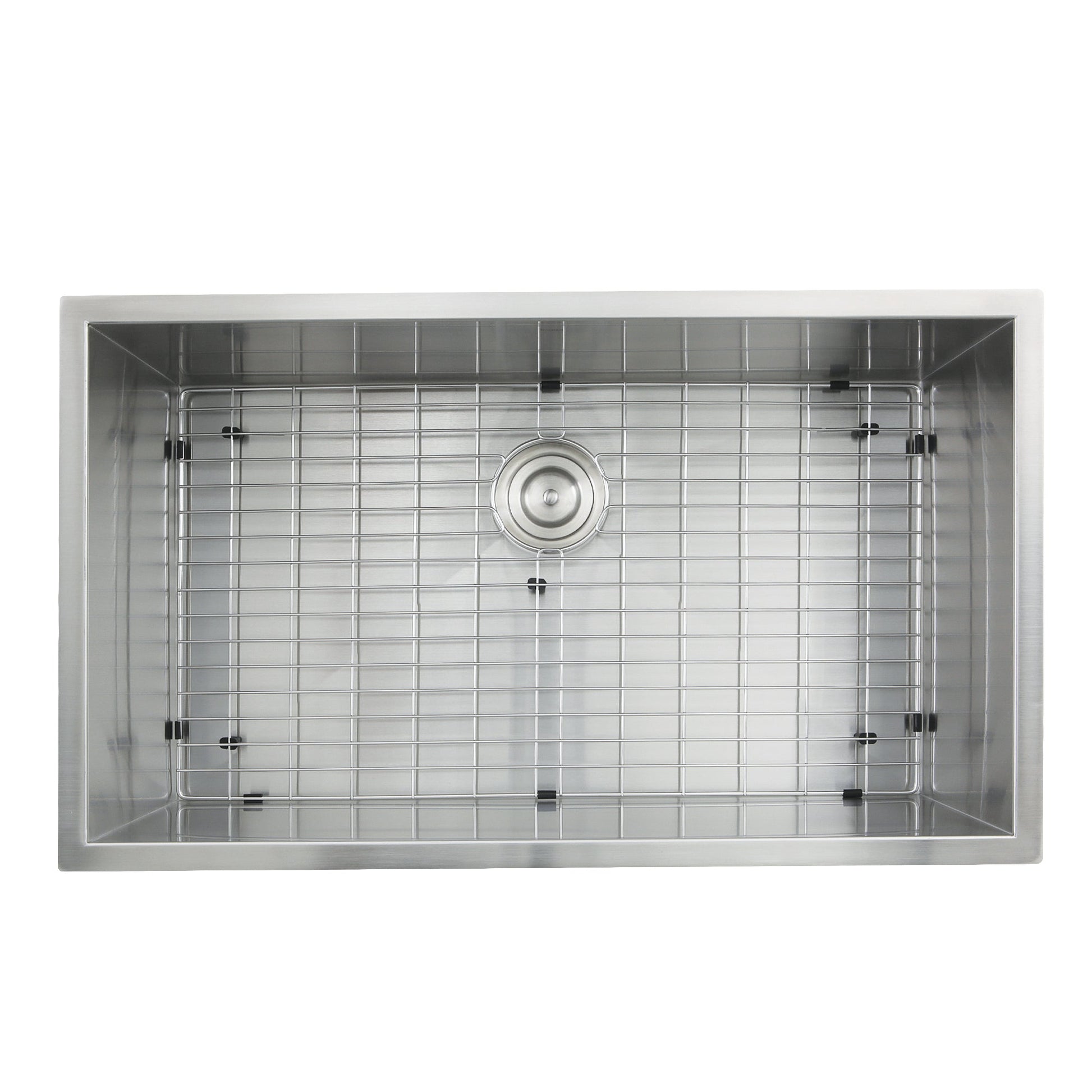 Nantucket Sinks Pro Series 32" Rectangle Undermount Brushed Satin Silver 304 Stainless Steel Single Bowl Zero Radius Kitchen Sink