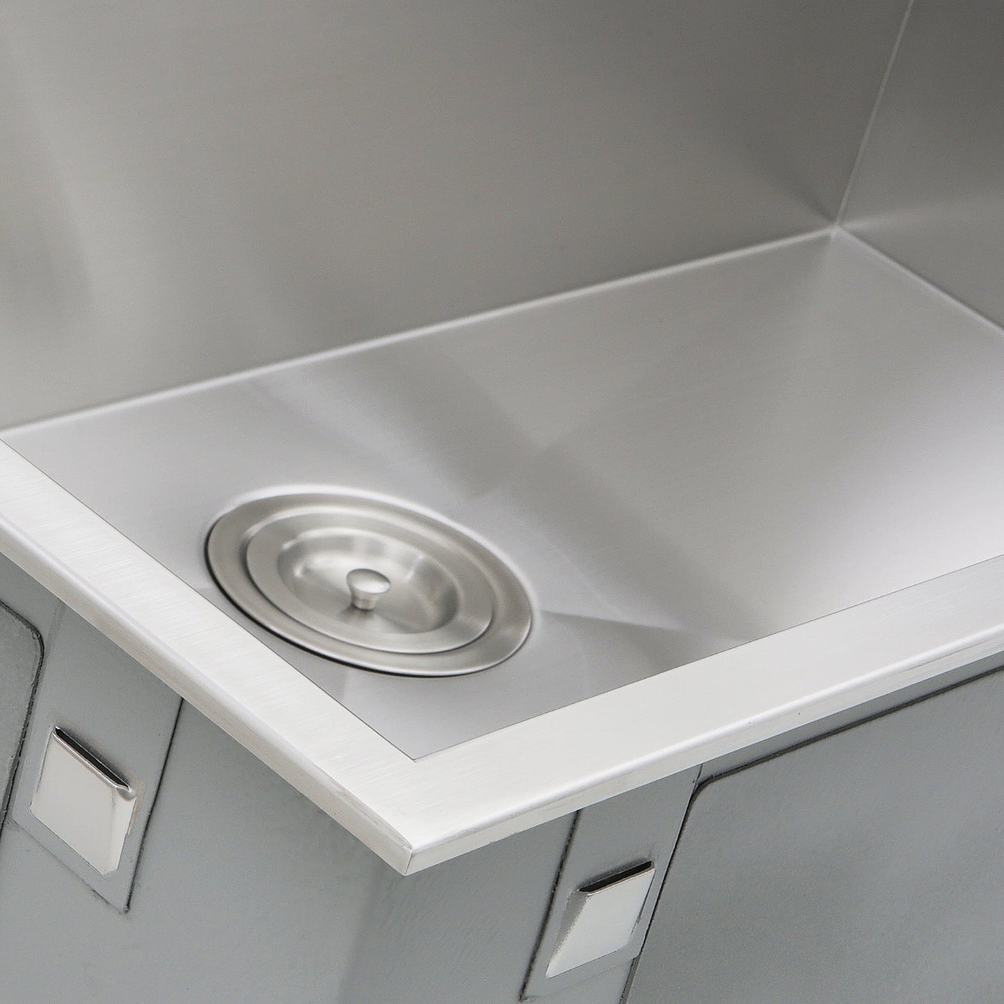Nantucket Sinks Pro Series 33" Rectangle Drop-in Brushed Satin Silver 304 Stainless Steel Single Bowl Zero Radius 16-Gauge 1-Hole Kitchen Sink
