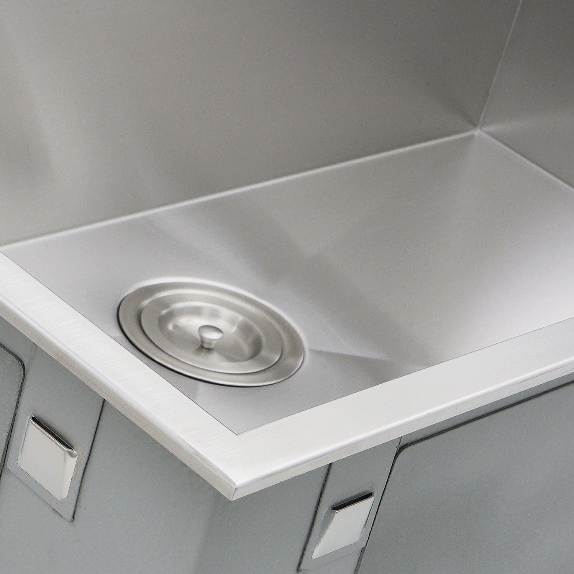 Nantucket Sinks Pro Series 33" Rectangle Drop-in Brushed Satin Silver 304 Stainless Steel Single Bowl Zero Radius 16-Gauge 1-Hole Kitchen Sink