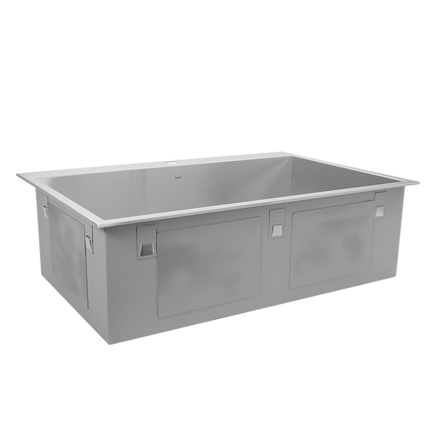 Nantucket Sinks Pro Series 33" Rectangle Drop-in Brushed Satin Silver 304 Stainless Steel Single Bowl Zero Radius 16-Gauge 3-Hole Kitchen Sink