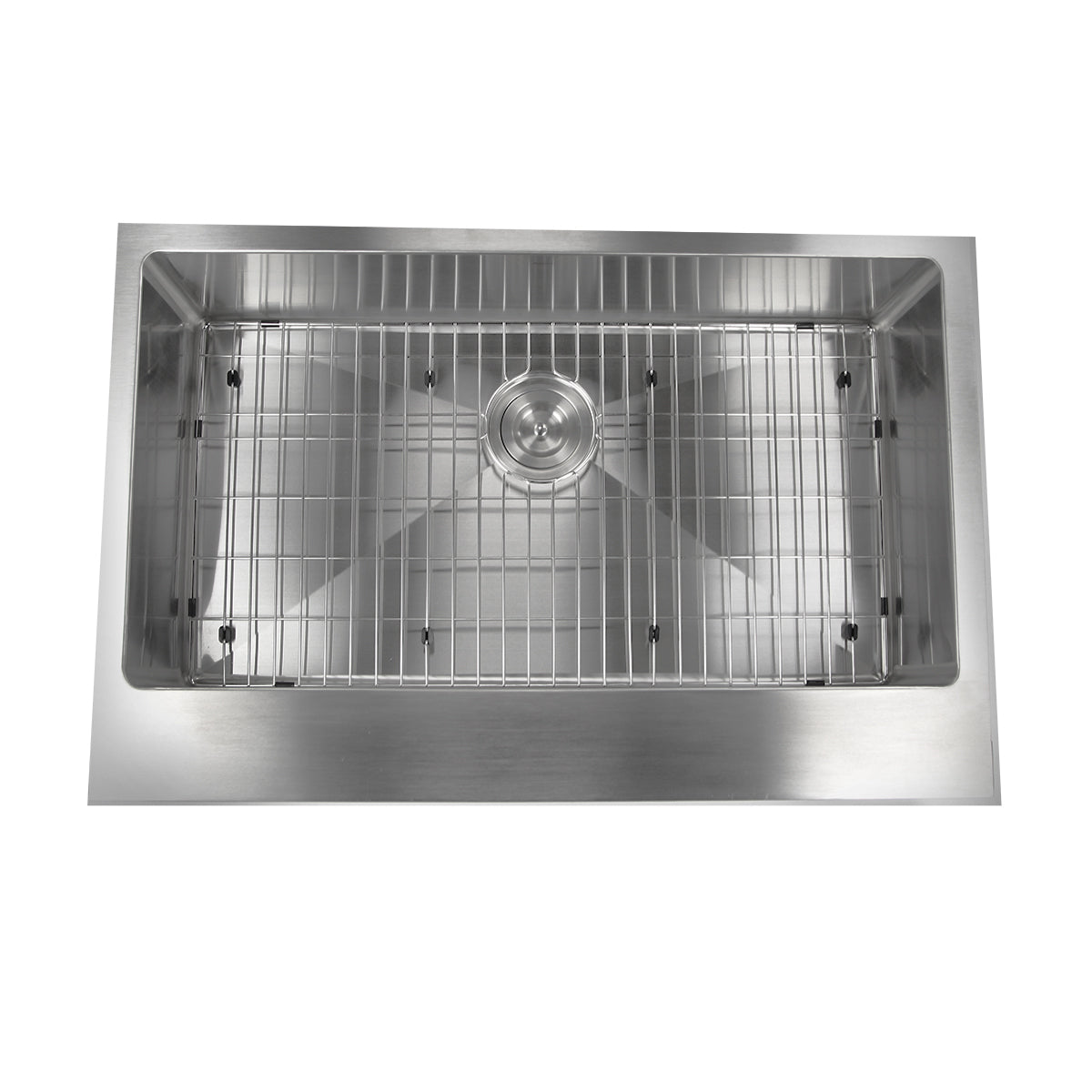 Nantucket Sinks Pro Series 33" Rectangle Undermount Brushed Satin 304 Stainless Steel Single Bowl Patented Design Apron Kitchen Sink