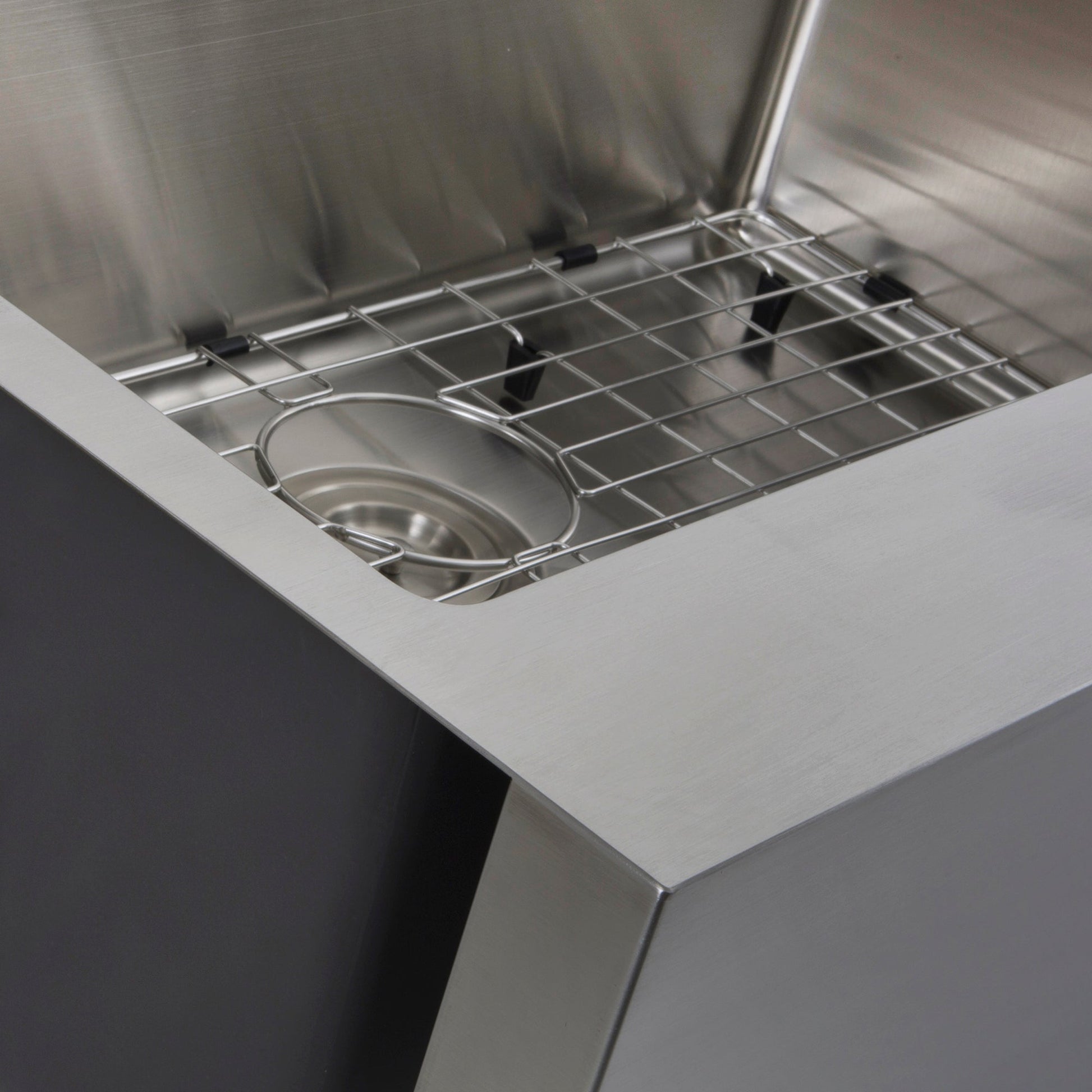 Nantucket Sinks Pro Series 33" Rectangle Undermount Brushed Satin 304 Stainless Steel Single Bowl Patented Design Apron Kitchen Sink