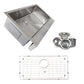 Nantucket Sinks Pro Series 33" Rectangle Undermount Brushed Satin 304 Stainless Steel Single Bowl Patented Design Kitchen Sink With 5.5-Inch Apron Front