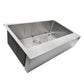 Nantucket Sinks Pro Series 33" Rectangle Undermount Brushed Satin 304 Stainless Steel Single Bowl Patented Design Kitchen Sink With 7-Inch Apron Front