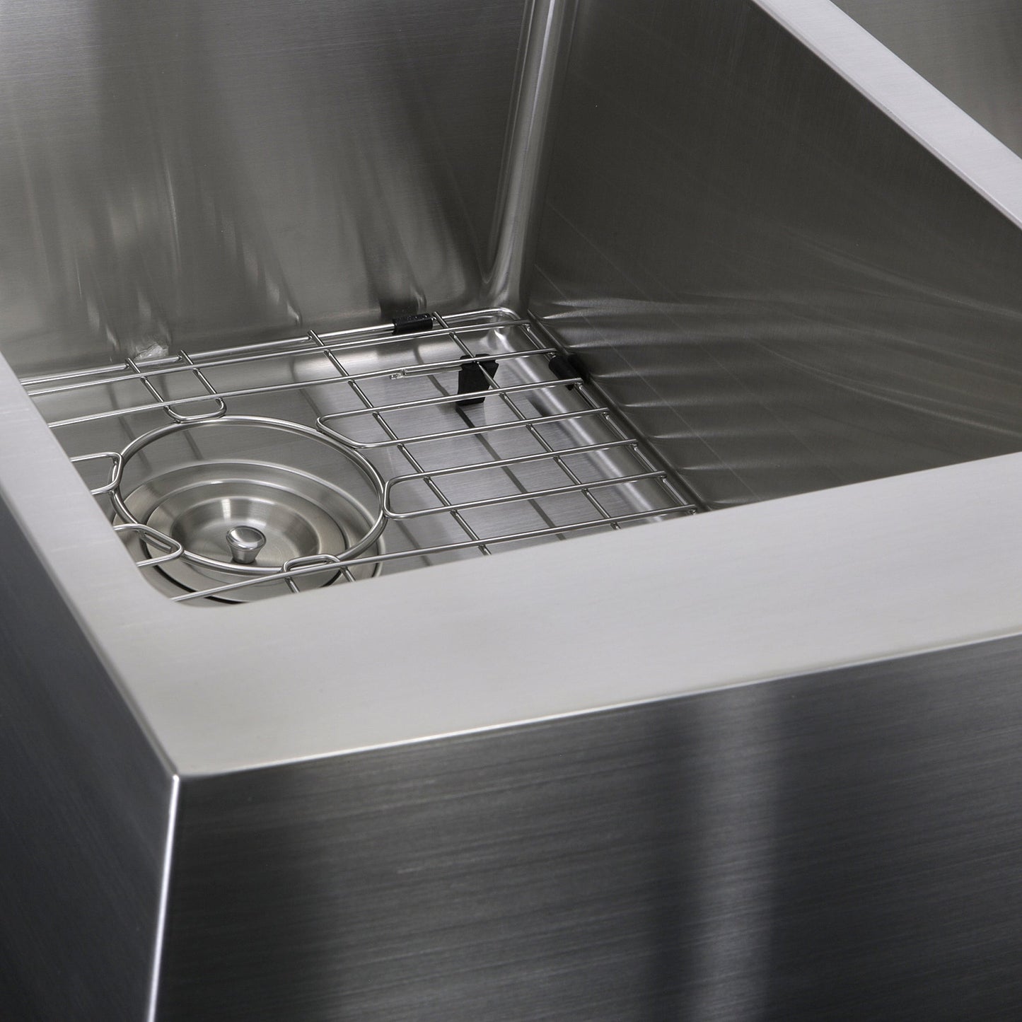 Nantucket Sinks Pro Series 33" Rectangle Undermount Brushed Satin Silver 304 Stainless Steel Double Bowl Farmhouse Apron Kitchen Sink