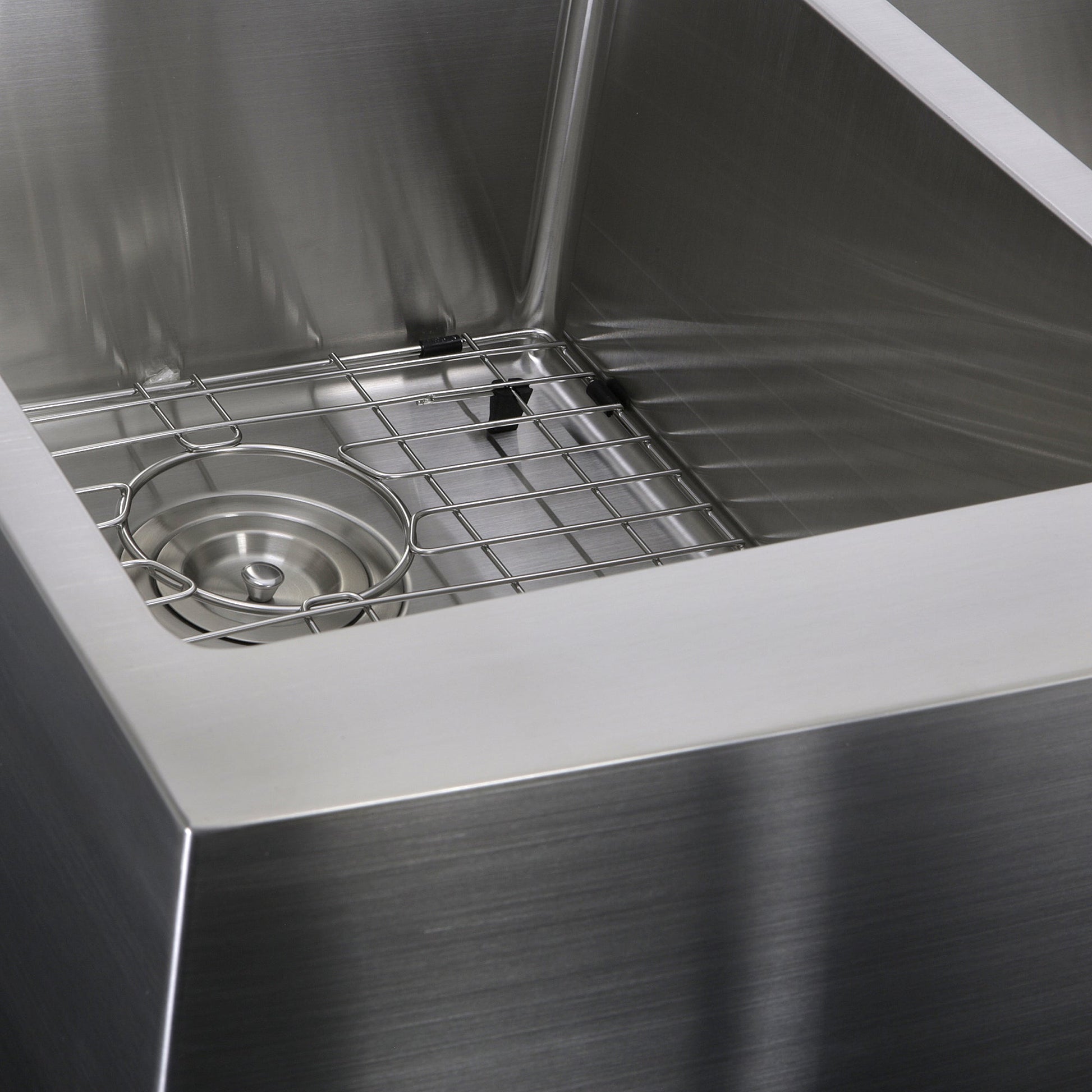 Nantucket Sinks Pro Series 33" Rectangle Undermount Brushed Satin Silver 304 Stainless Steel Double Bowl Farmhouse Apron Kitchen Sink