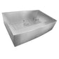 Nantucket Sinks Pro Series 33" Rectangle Undermount Brushed Satin Silver 304 Stainless Steel Single Bowl Farmhouse Apron Kitchen Sink