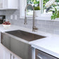 Nantucket Sinks Pro Series 33" Rectangle Undermount Brushed Satin Silver 304 Stainless Steel Single Bowl Farmhouse Apron Kitchen Sink