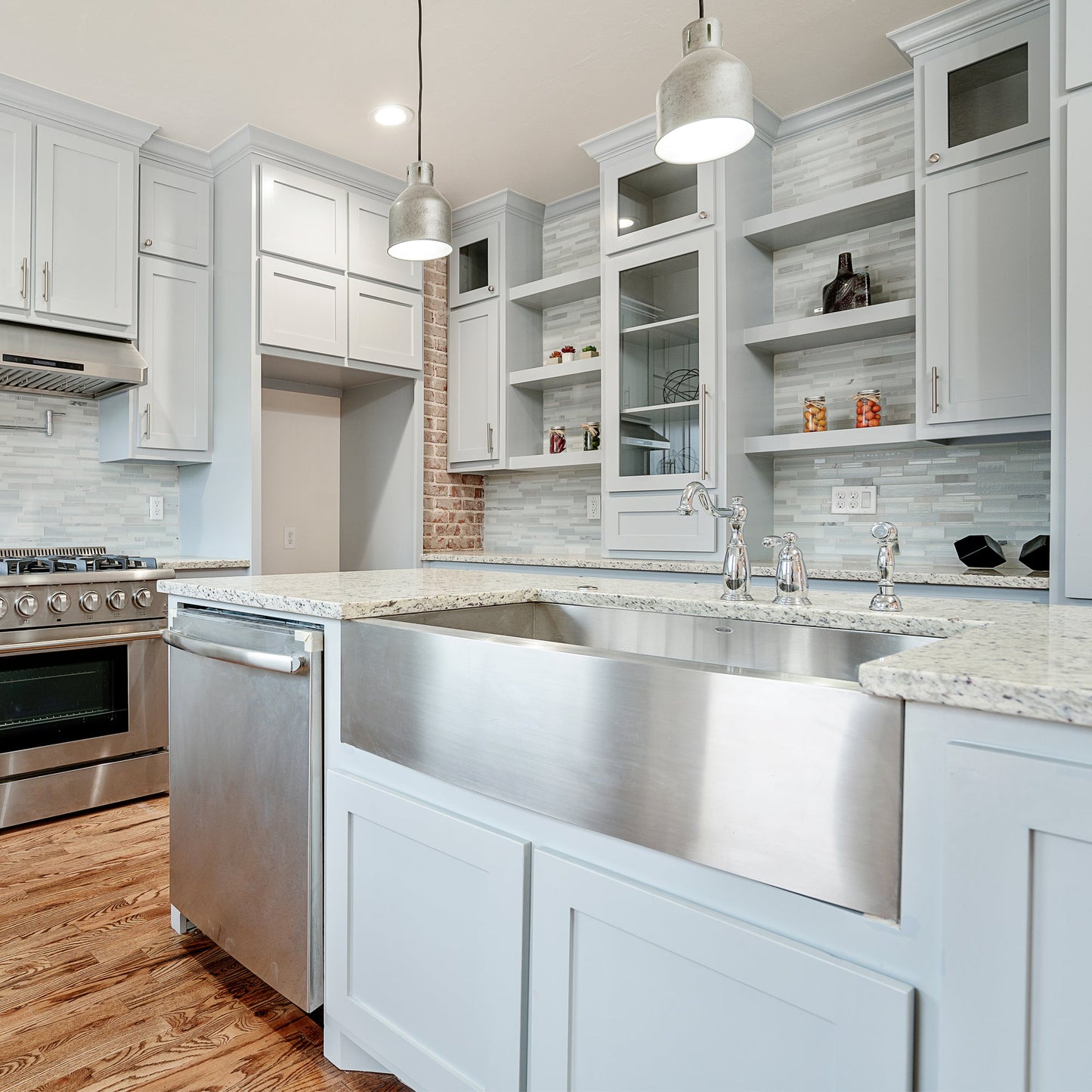 Nantucket Sinks Pro Series 33" Rectangle Undermount Brushed Satin Silver 304 Stainless Steel Single Bowl Farmhouse Apron Kitchen Sink