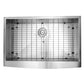 Nantucket Sinks Pro Series 33" Rectangle Undermount Brushed Satin Silver 304 Stainless Steel Single Bowl Farmhouse Apron Kitchen Sink