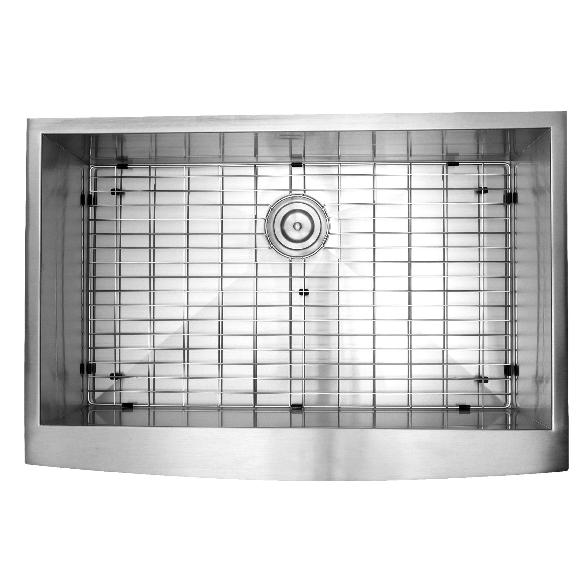 Nantucket Sinks Pro Series 33" Rectangle Undermount Brushed Satin Silver 304 Stainless Steel Single Bowl Farmhouse Apron Kitchen Sink
