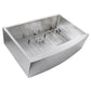 Nantucket Sinks Pro Series 33" Rectangle Undermount Brushed Satin Silver 304 Stainless Steel Single Bowl Small Radius Farmhouse Apron Kitchen Sink