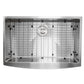 Nantucket Sinks Pro Series 33" Rectangle Undermount Brushed Satin Silver 304 Stainless Steel Single Bowl Small Radius Farmhouse Apron Kitchen Sink