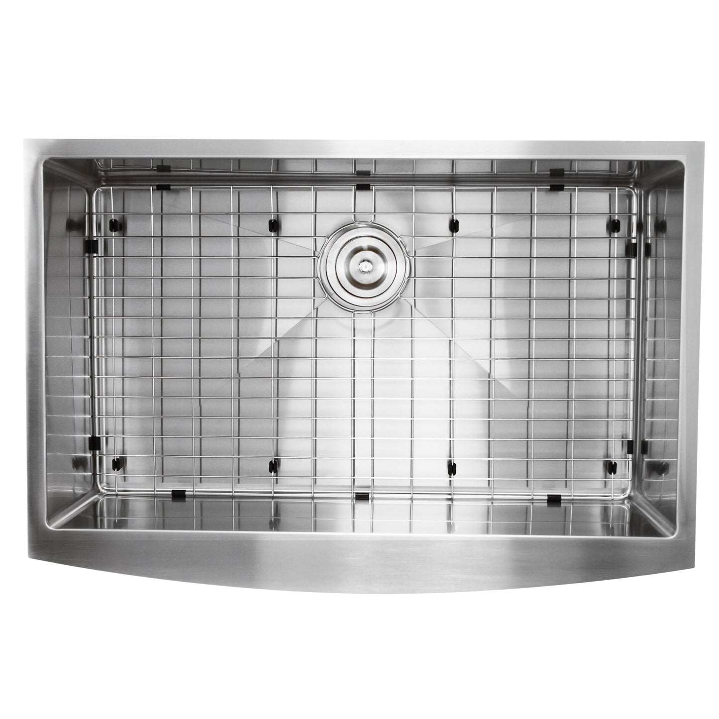Nantucket Sinks Pro Series 33" Rectangle Undermount Brushed Satin Silver 304 Stainless Steel Single Bowl Small Radius Farmhouse Apron Kitchen Sink
