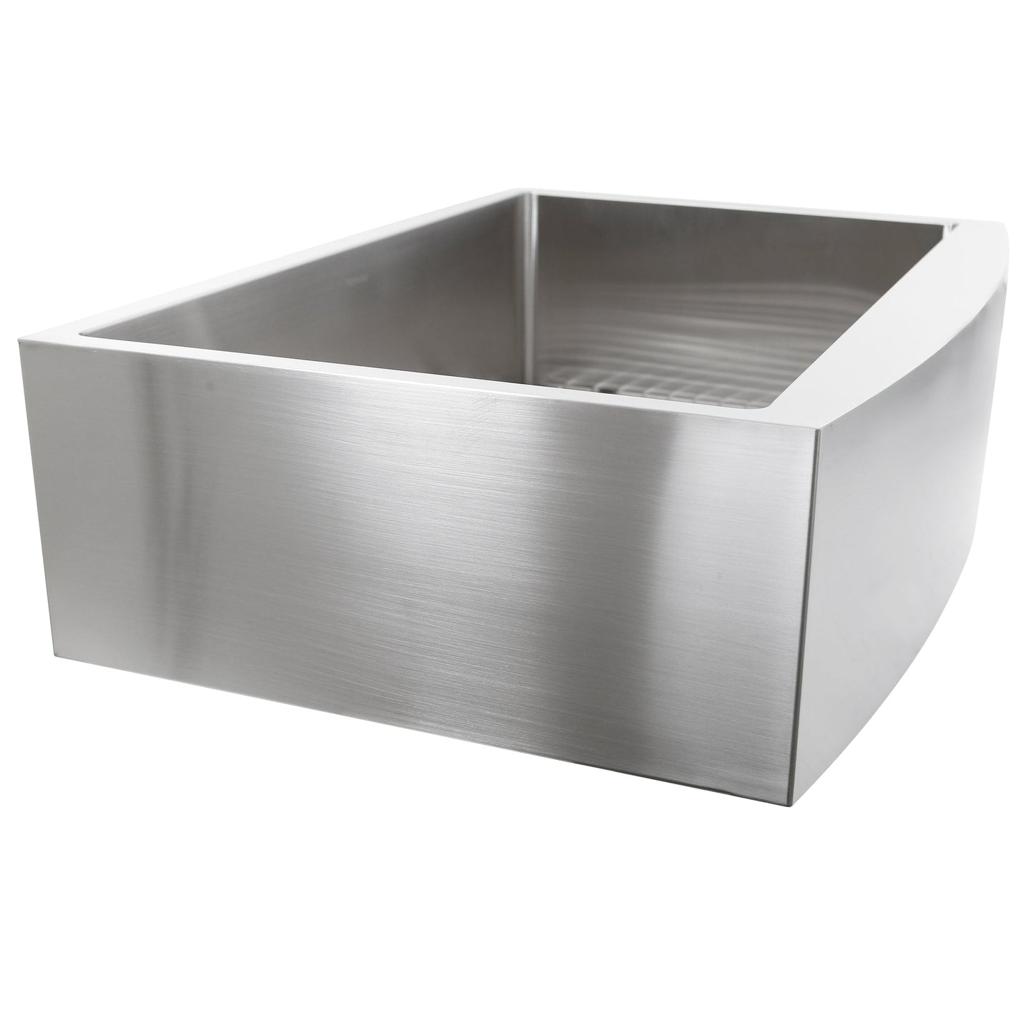 Nantucket Sinks Pro Series 33" Rectangle Undermount Brushed Satin Silver 304 Stainless Steel Single Bowl Small Radius Farmhouse Apron Kitchen Sink