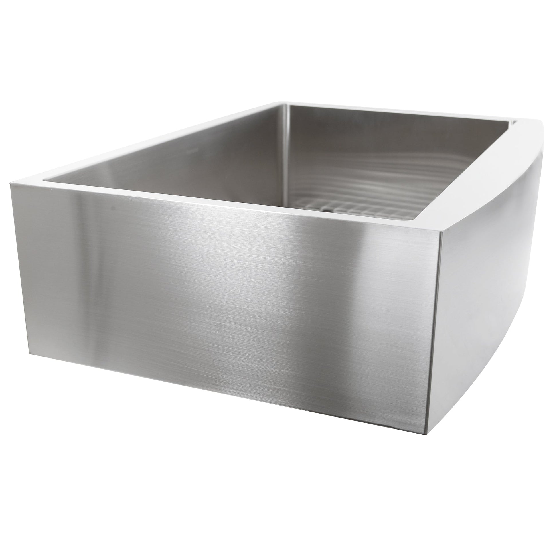 Nantucket Sinks Pro Series 33" Rectangle Undermount Brushed Satin Silver 304 Stainless Steel Single Bowl Small Radius Farmhouse Apron Kitchen Sink