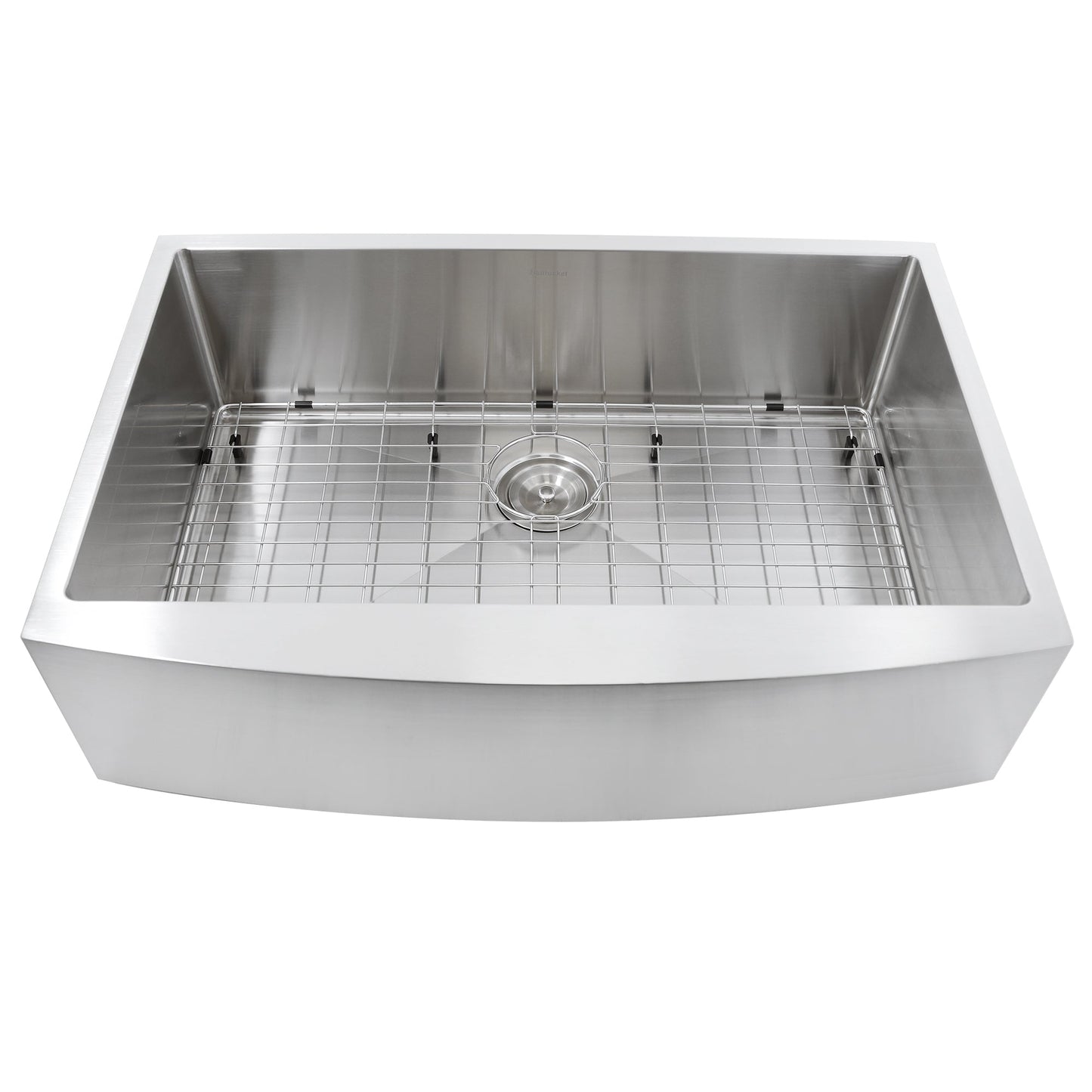 Nantucket Sinks Pro Series 33" Rectangle Undermount Brushed Satin Silver 304 Stainless Steel Single Bowl Small Radius Farmhouse Apron Kitchen Sink