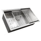 Nantucket Sinks Pro Series 36" Rectangle Undermount Brushed Satin 304 Stainless Steel Large Prep Station Single Bowl Small Radius Kitchen Sink With Compatible Accessories