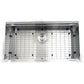 Nantucket Sinks Pro Series 36" Rectangle Undermount Brushed Satin 304 Stainless Steel Large Prep Station Single Bowl Small Radius Kitchen Sink With Compatible Accessories