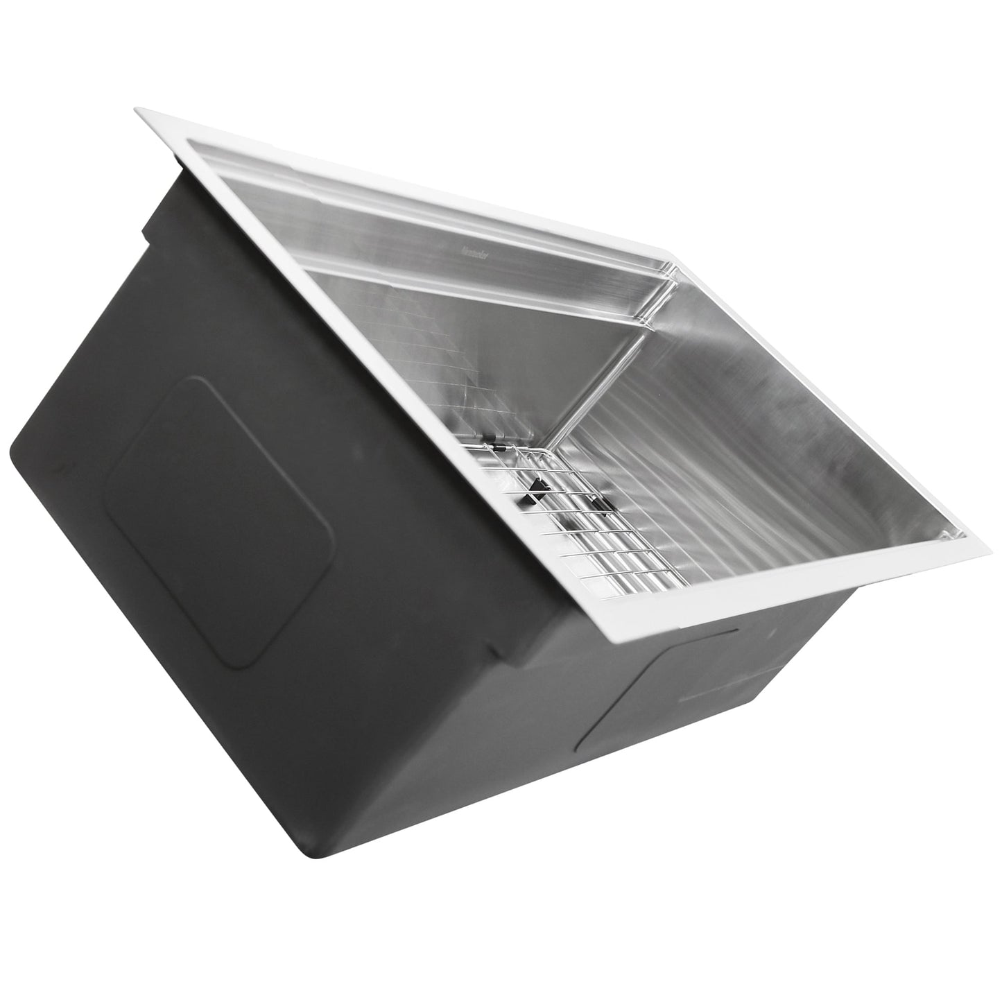 Nantucket Sinks Pro Series 36" Rectangle Undermount Brushed Satin 304 Stainless Steel Large Prep Station Single Bowl Small Radius Kitchen Sink With Compatible Accessories