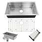 Nantucket Sinks Pro Series 36" Rectangle Undermount Brushed Satin 304 Stainless Steel Large Prep Station Single Bowl Small Radius Kitchen Sink With Compatible Accessories