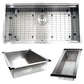 Nantucket Sinks Pro Series 36" Rectangle Undermount Brushed Satin 304 Stainless Steel Large Prep Station Single Bowl Zero Radius Kitchen Sink With Compatible Accessories