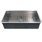 Nantucket Sinks Pro Series 36" Rectangle Undermount Brushed Satin 304 Stainless Steel Large Prep Station Single Bowl Zero Radius Kitchen Sink With Compatible Accessories