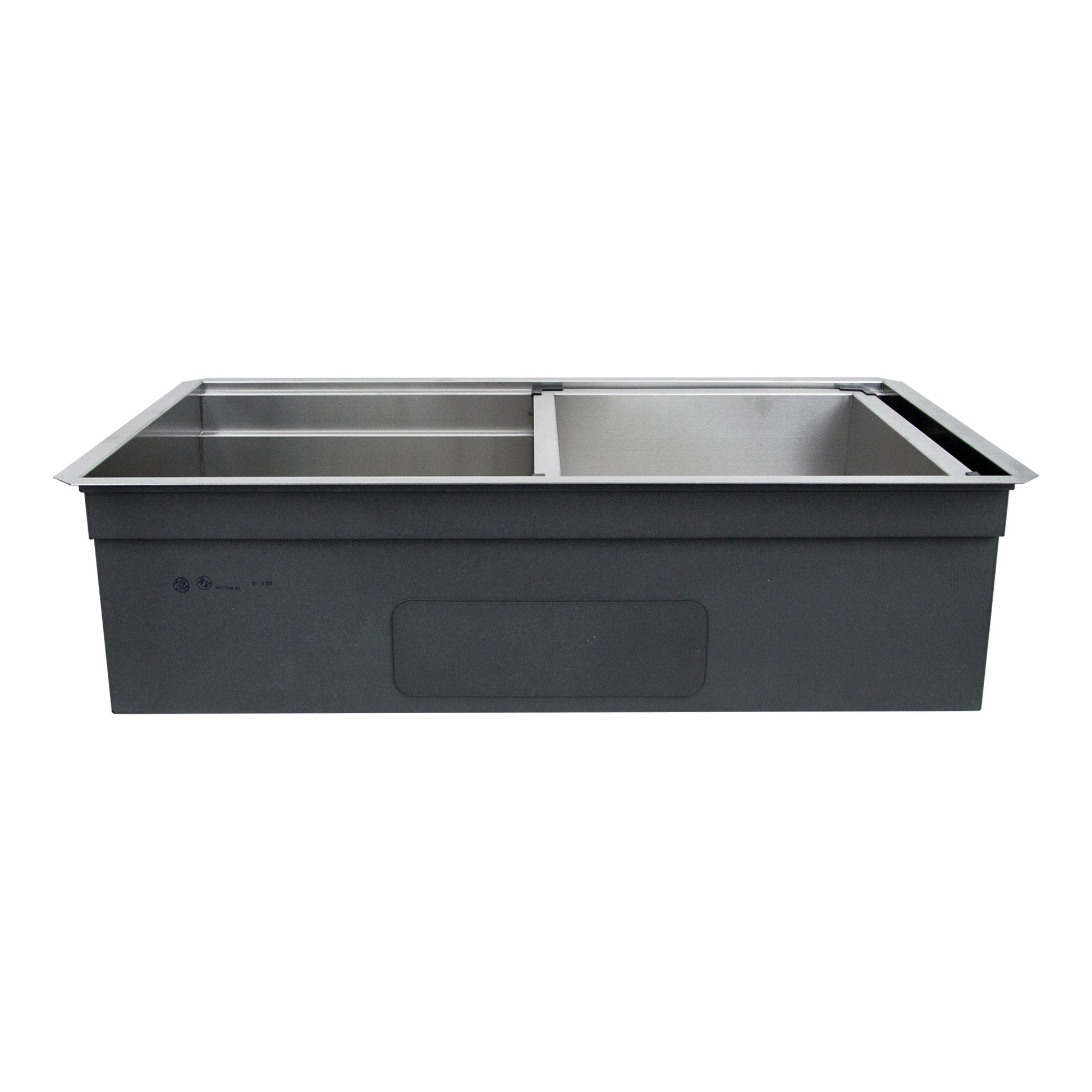Nantucket Sinks Pro Series 36" Rectangle Undermount Brushed Satin 304 Stainless Steel Large Prep Station Single Bowl Zero Radius Kitchen Sink With Compatible Accessories