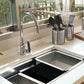 Nantucket Sinks Pro Series 36" Rectangle Undermount Brushed Satin 304 Stainless Steel Large Prep Station Single Bowl Zero Radius Kitchen Sink With Compatible Accessories
