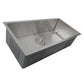 Nantucket Sinks Pro Series 36" Rectangle Undermount Brushed Satin Silver 304 Stainless Steel Single Bowl Small Radius Corners Kitchen Sink