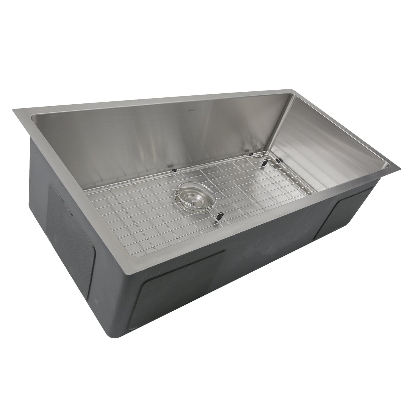 Nantucket Sinks Pro Series 36" Rectangle Undermount Brushed Satin Silver 304 Stainless Steel Single Bowl Small Radius Corners Kitchen Sink