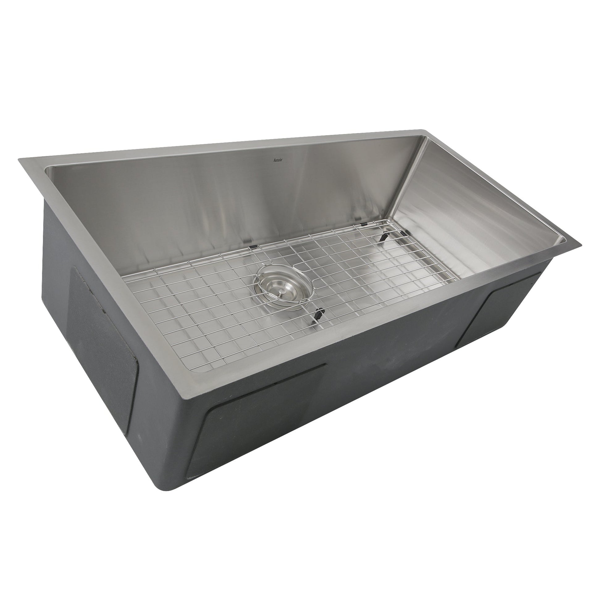 Nantucket Sinks Pro Series 36" Rectangle Undermount Brushed Satin Silver 304 Stainless Steel Single Bowl Small Radius Corners Kitchen Sink