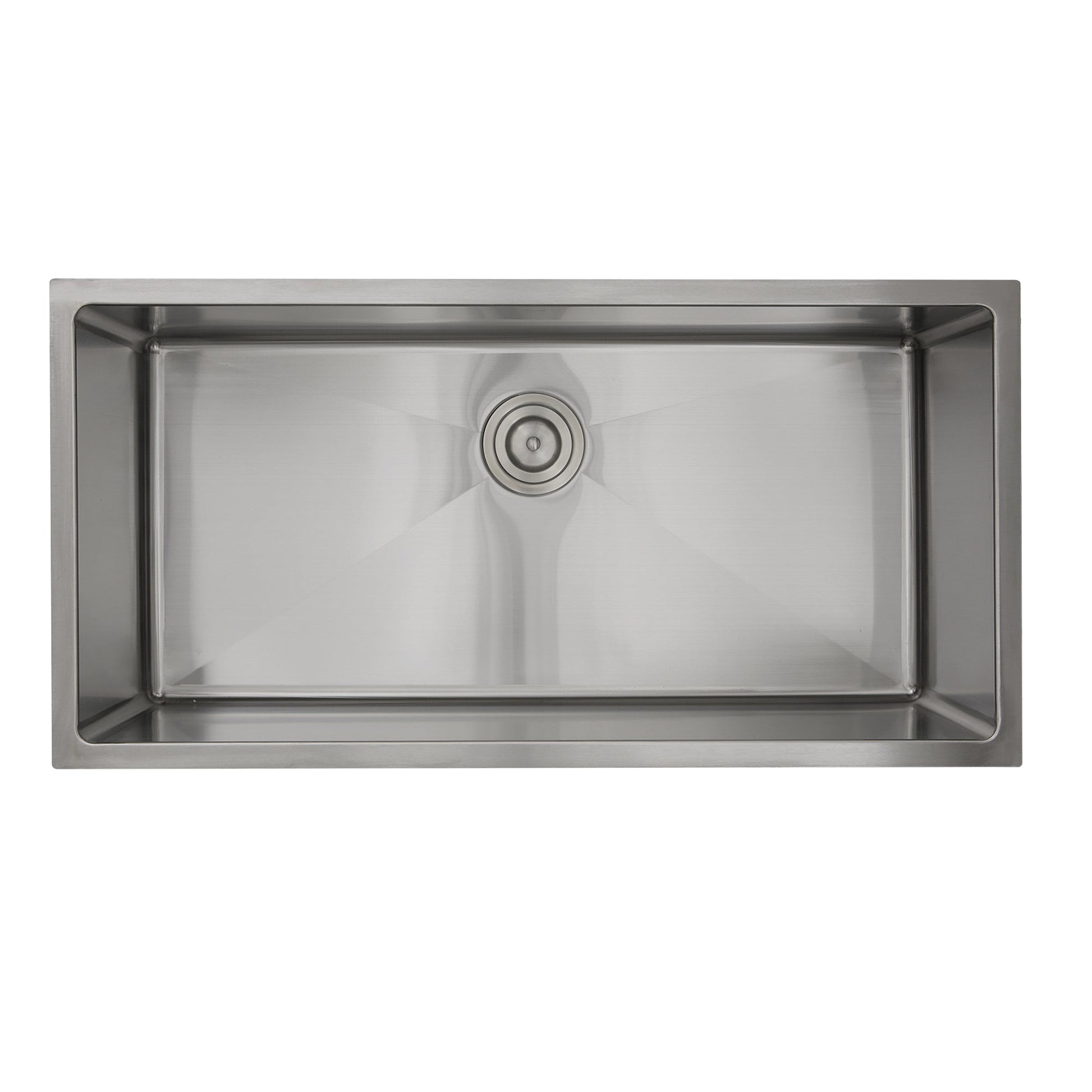 Nantucket Sinks Pro Series 36" Rectangle Undermount Brushed Satin Silver 304 Stainless Steel Single Bowl Small Radius Corners Kitchen Sink