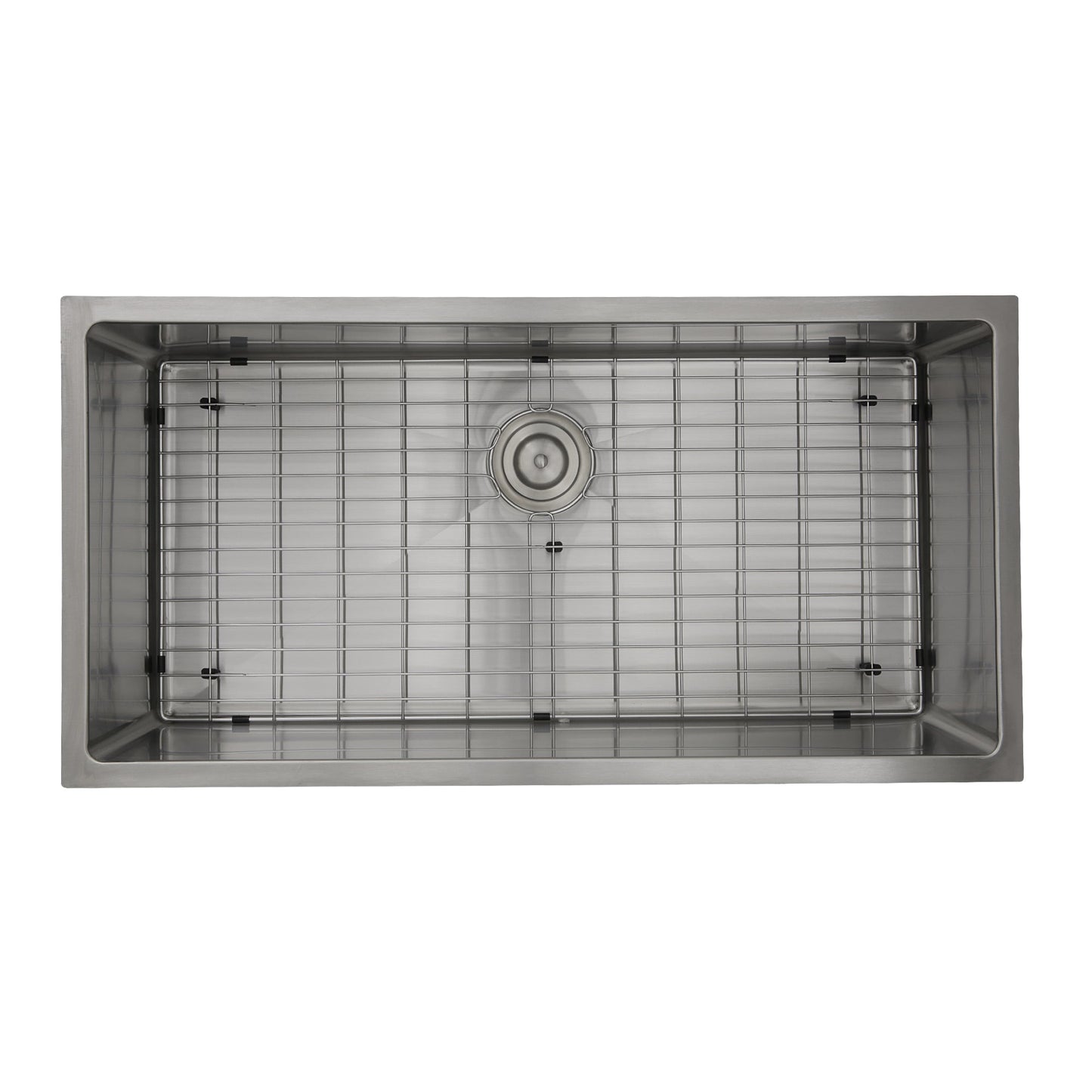 Nantucket Sinks Pro Series 36" Rectangle Undermount Brushed Satin Silver 304 Stainless Steel Single Bowl Small Radius Corners Kitchen Sink