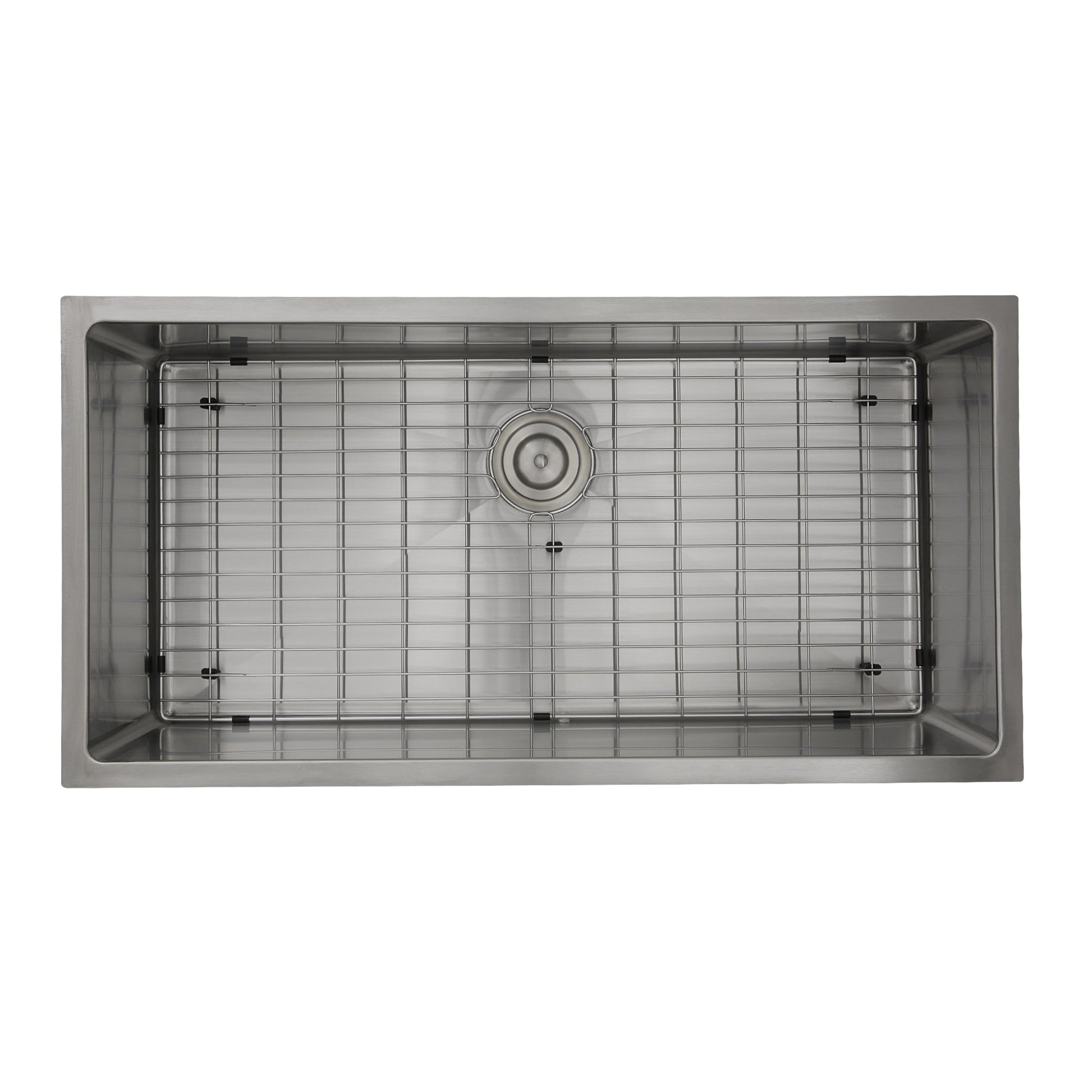 Nantucket Sinks Pro Series 36" Rectangle Undermount Brushed Satin Silver 304 Stainless Steel Single Bowl Small Radius Corners Kitchen Sink