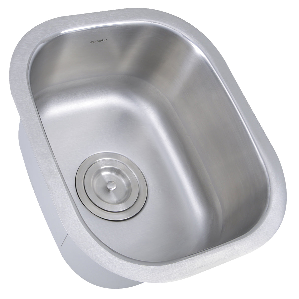 Nantucket Sinks Quidnet Collection 15" Rectangle Undermount Brushed Satin 304 Stainless Steel Single Bowl 18-Gauge Bar/Prep Sink